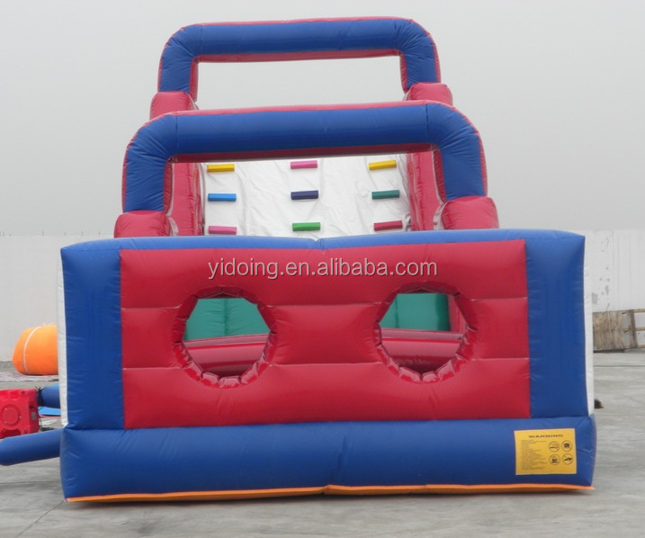 Amusement park obstacle course with rock climbing and slide for Children's outdoor activities