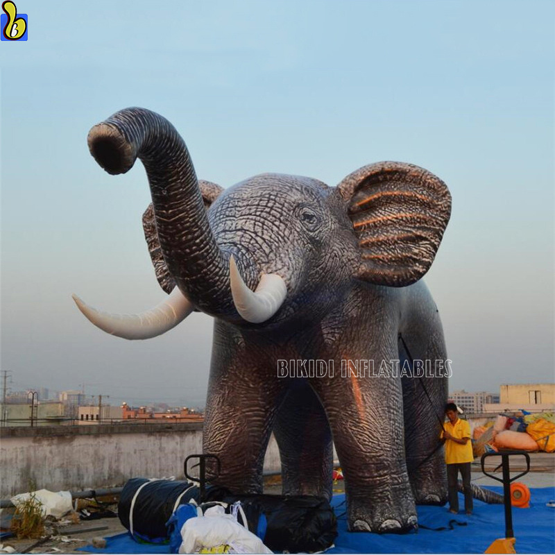 Giant Realistic Inflatable Elephant Cold Airblown Animal Balloon For Event