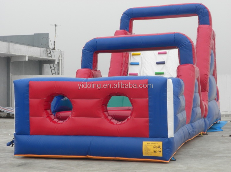 Amusement park obstacle course with rock climbing and slide for Children's outdoor activities