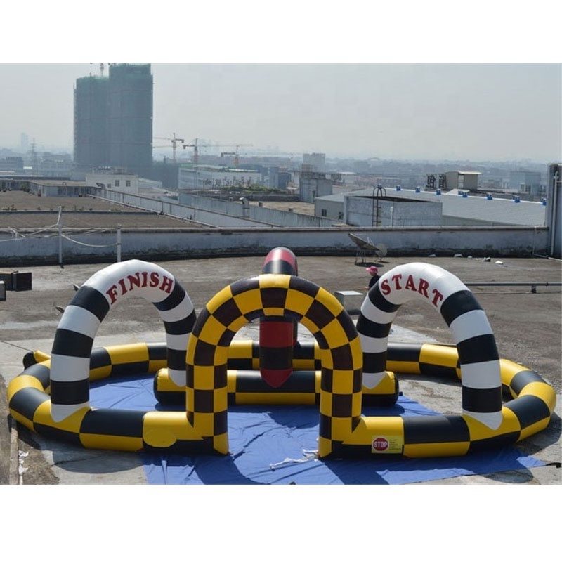 Latest inflatable go kart racing ,zorb ball track ,inflatable go karts race track B6054