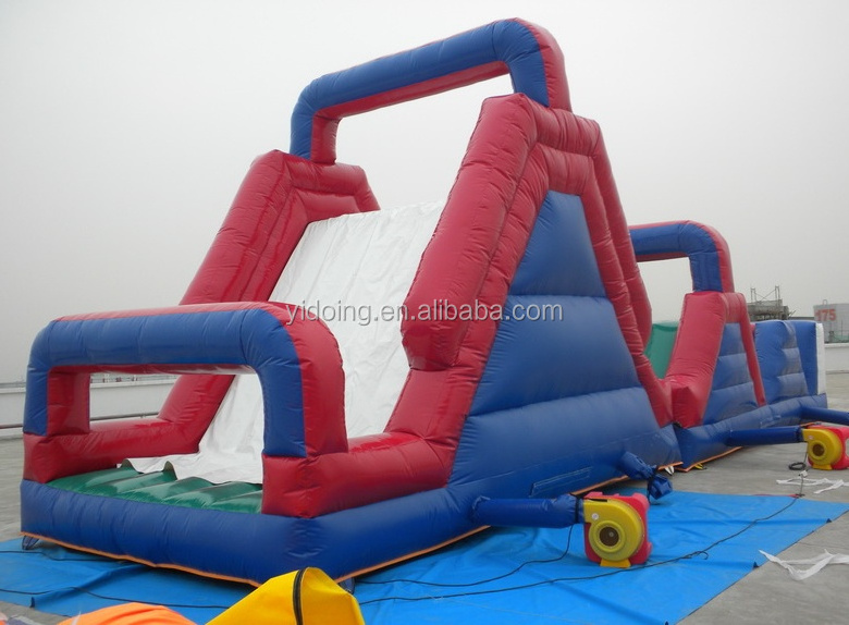 Amusement park obstacle course with rock climbing and slide for Children's outdoor activities