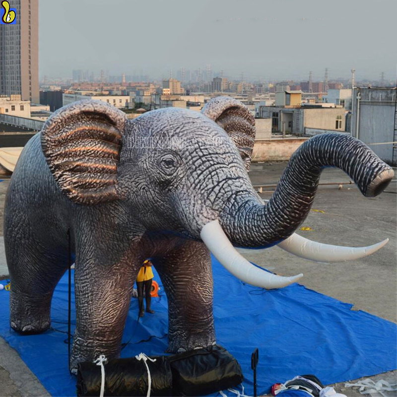 Giant Realistic Inflatable Elephant Cold Airblown Animal Balloon For Event