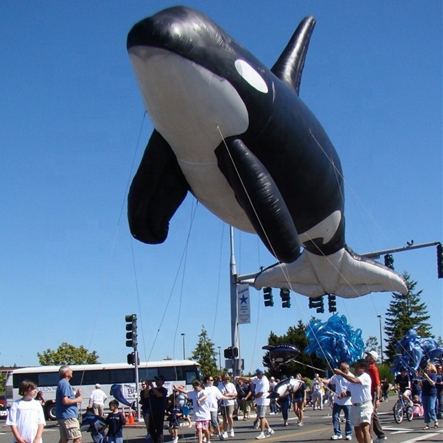 10m long giant inflatable dolphin sky balloon for parade K7137