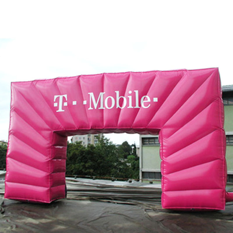 Outdoor Durable Inflatable Entrance Arch, Reinforced Pink Inflatable Archway For Advertising