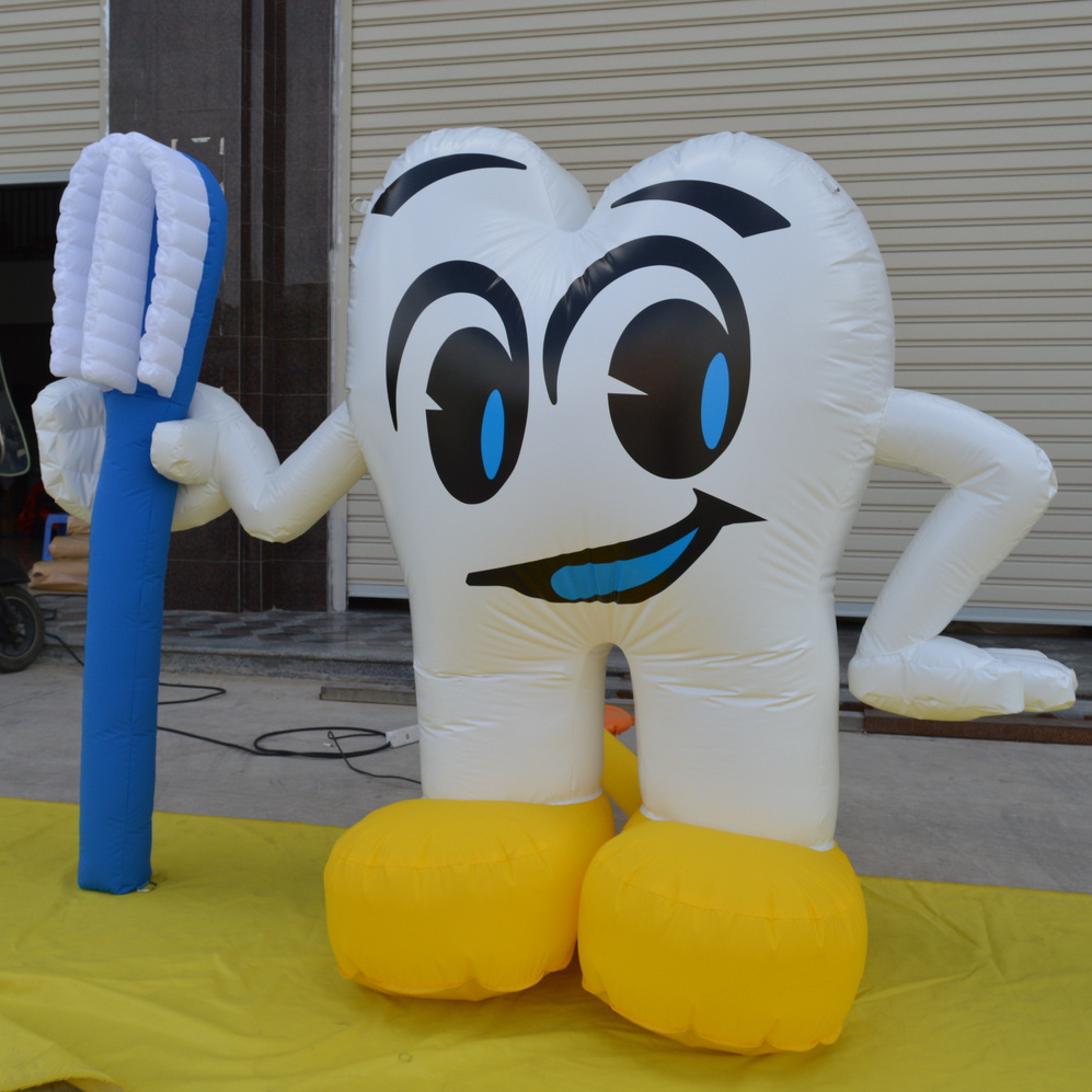 Outdoor Advertising Inflatable Tooth Cartoon with Toothbrush