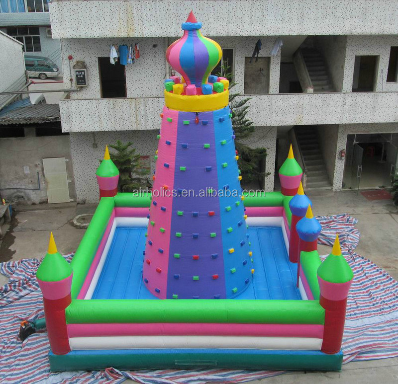 Professional inflatable climbing wall,exciting inflatable rockwall,indoor rock climbing wall A6015