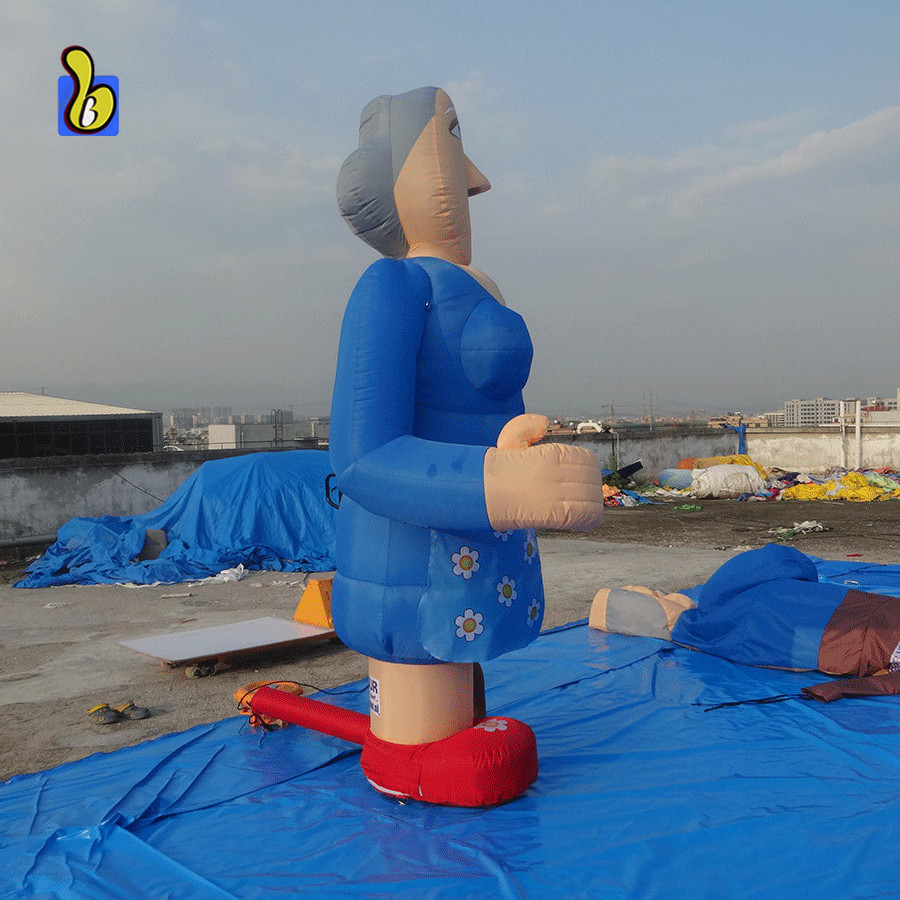 Half Sarah Balloon Inflatable Old Woman Cartoon for Advertising