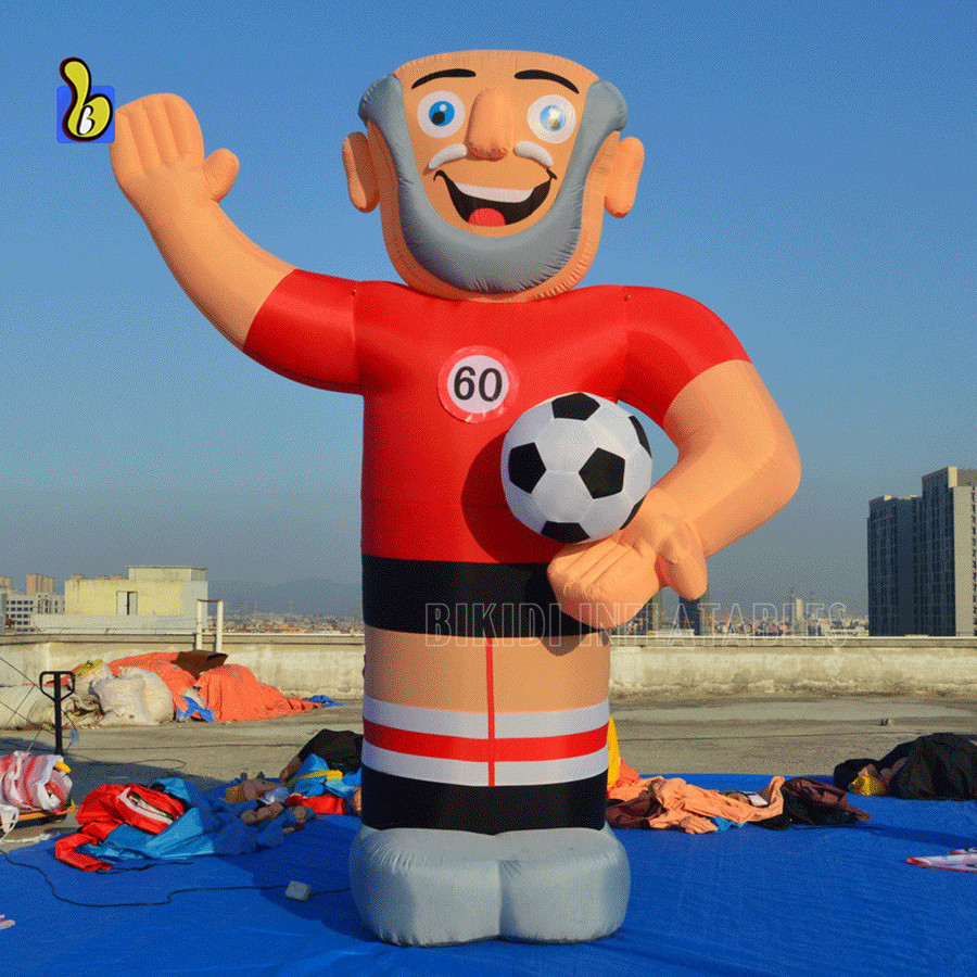 Giant Sportsman Inflatable Abraham Doll with Football to Netherlands