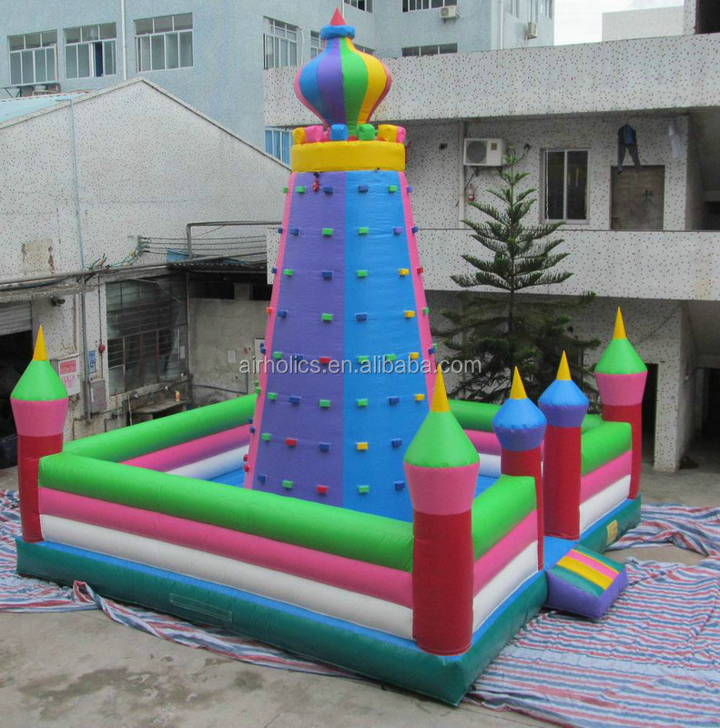 Professional inflatable climbing wall,exciting inflatable rockwall,indoor rock climbing wall A6015