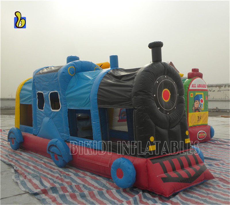 Popular Train Inflatable Obstacle Course Inflatable Train Jumping Castle