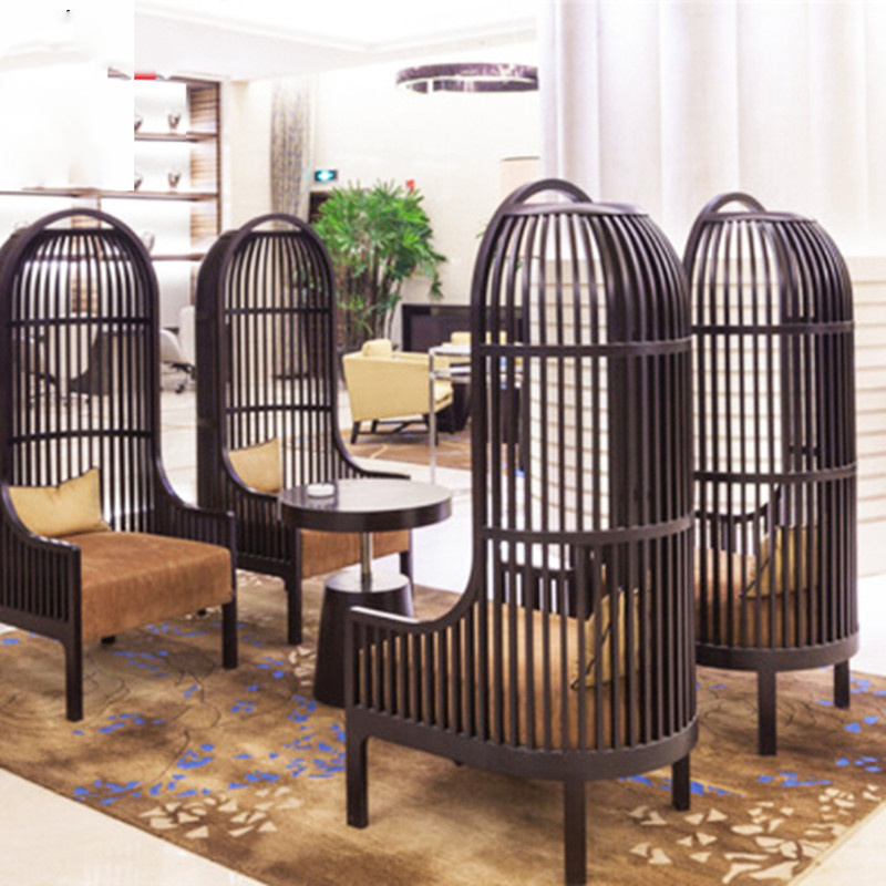 Iron steel Birdcage Design  chair high back wedding chair Leisure Chair for Cafe Living room