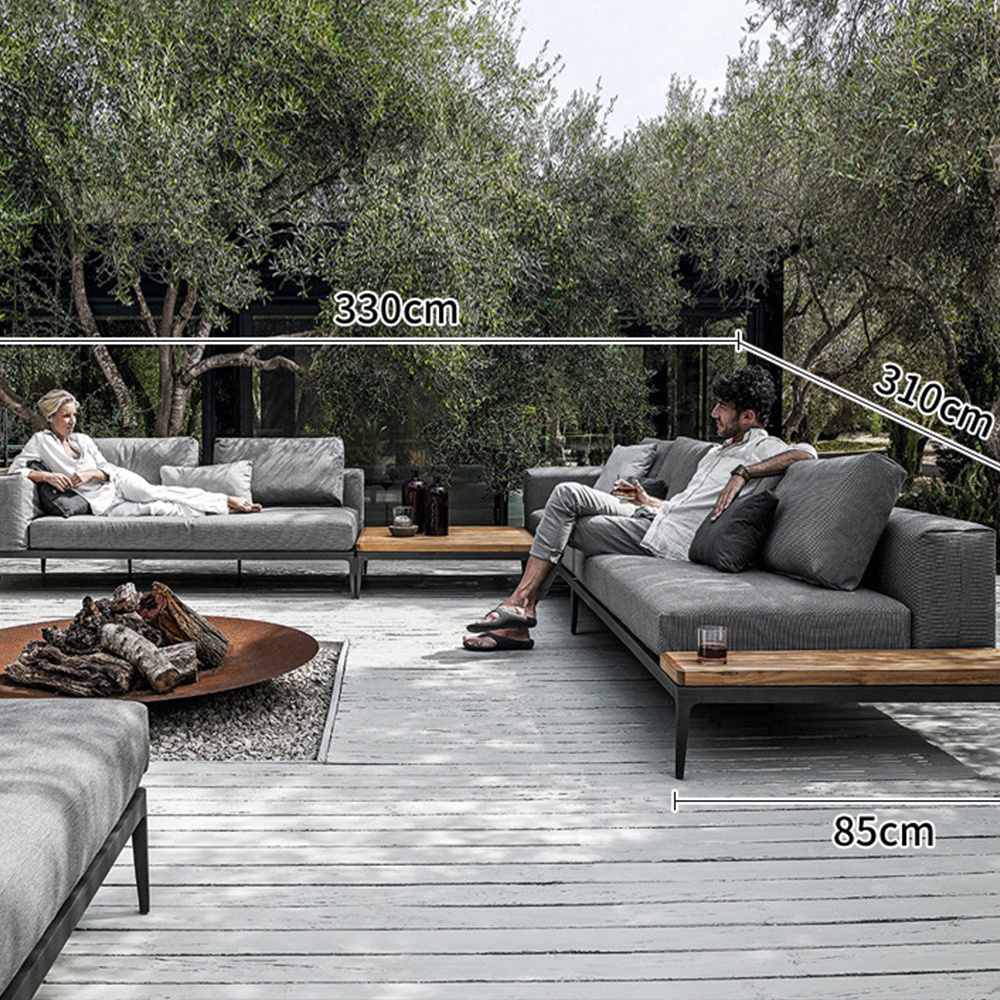 Nordic courtyard outdoor Factory Directly Swimming Pool Patio Waterproof Rattan Living Room Modern Sofa Sectional