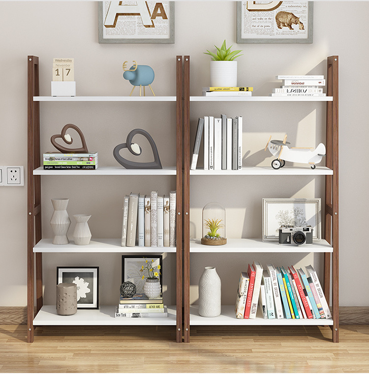 Nordic Modern Solid Wood Floor Large Tall Book Case Display Home Living Room Shelf