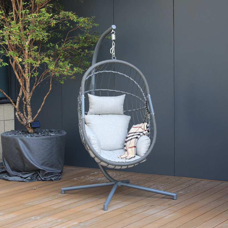 outdoor balcony flat pack Hammock Swing basket foldable PE Rattan Hanging Chair