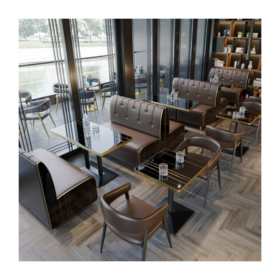 Restaurant Leather Booth Seating Chairs Modern Restaurant Cafe Furniture Chair Sofa Set Furniture Restaurant Lounge Furniture