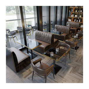 Restaurant Leather Booth Seating Chairs Modern Restaurant Cafe Furniture Chair Sofa Set Furniture Restaurant Lounge Furniture