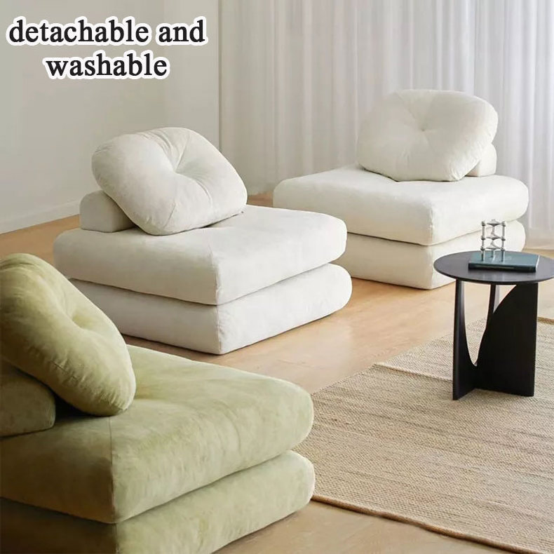 Transformer Korean Bedroom Home Decor Furniture Corduroy Fabric Floor Modular Sofa