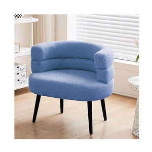 Modern Living Room Furniture Cozy Office Armchair Fluffy Soft Woolen Metal Iron Frame Smooth Sherpa Accent Leisure Chair