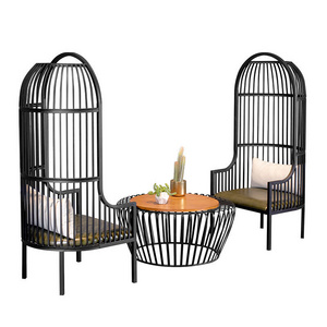 Iron steel Birdcage Design  chair high back wedding chair Leisure Chair for Cafe Living room