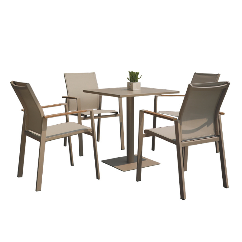 Modern Luxury Patio Bistro Restaurant Table Dining Chairs Set Aluminum Outdoor garden Furniture Sets