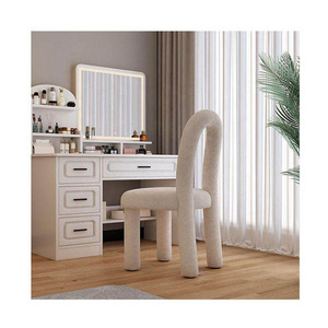 Home Furniture Bedroom Boho Colorful Fleece Dressing Chair Living Room Sofa Side Chair Stools Hotel Salon Makeup Chairs