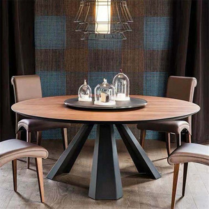 luxury hotel restaurant banquet furniture set wooden big round dining table with rotating centre