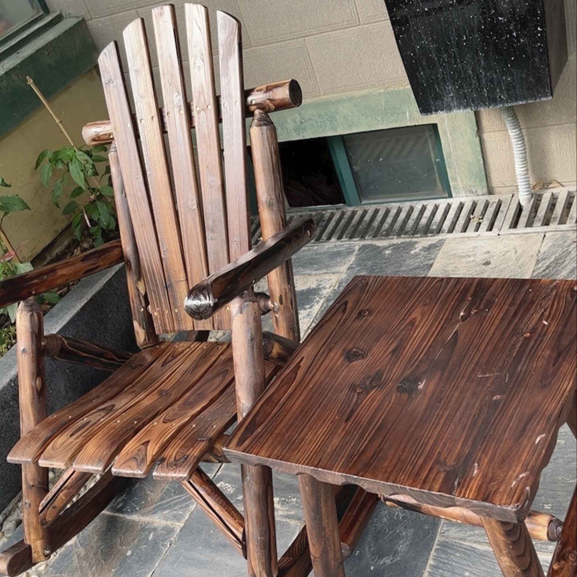 Flatpack Antique Backyard Garden Outdoor Patio Wooden Adirondack Rocking Chair