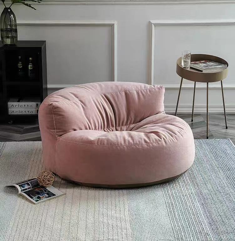 Influencer Indoor Home Nook Pink Large EPS Velvet Lazy Floor Sofa Lounge Bean Bag