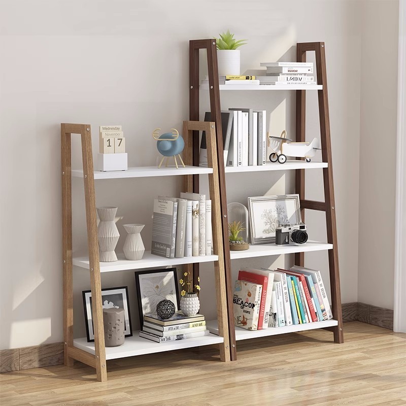 Nordic Modern Solid Wood Floor Large Tall Book Case Display Home Living Room Shelf