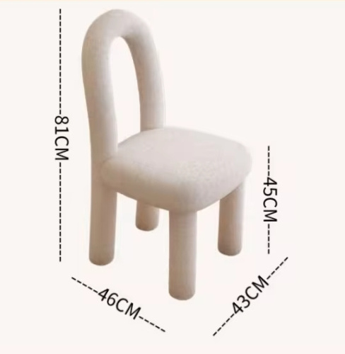 Home Furniture Bedroom Boho Colorful Fleece Dressing Chair Living Room Sofa Side Chair Stools Hotel Salon Makeup Chairs