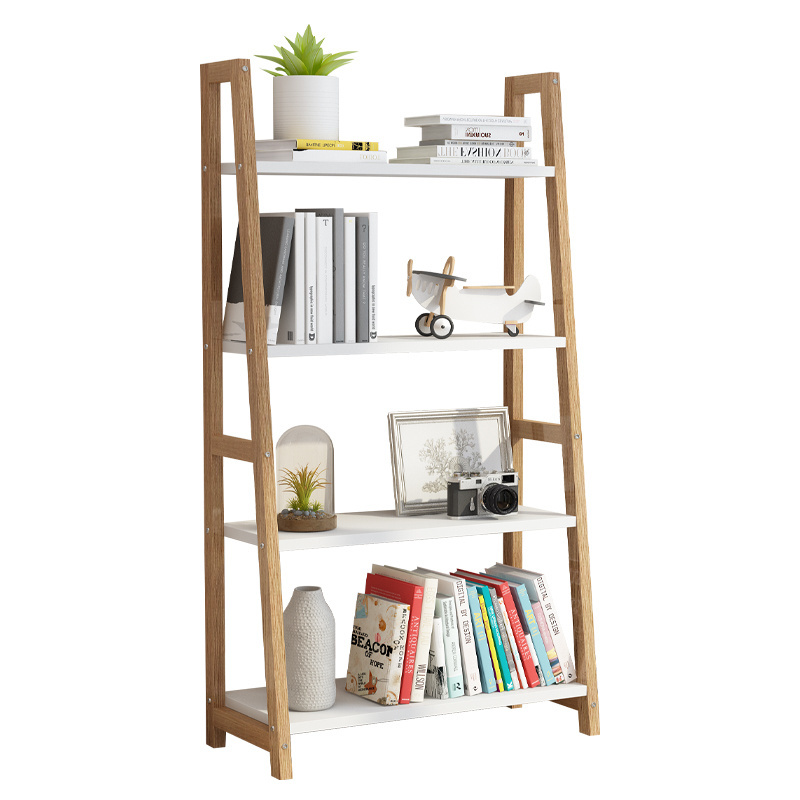 Nordic Modern Solid Wood Floor Large Tall Book Case Display Home Living Room Shelf