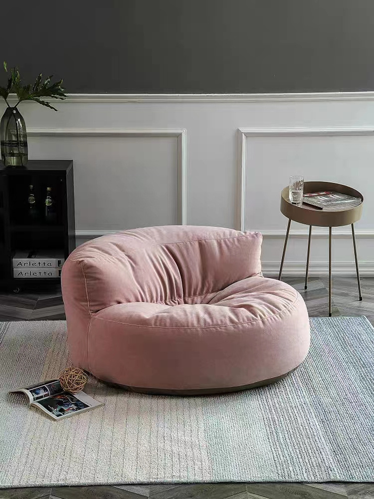 Influencer Indoor Home Nook Pink Large EPS Velvet Lazy Floor Sofa Lounge Bean Bag