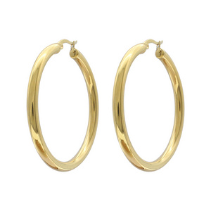 Women Jewelry Minimalist Big Hoop Hypoallergenic Earrings Stainless Steel 14k Hollow Gold plated Hoop Earrings