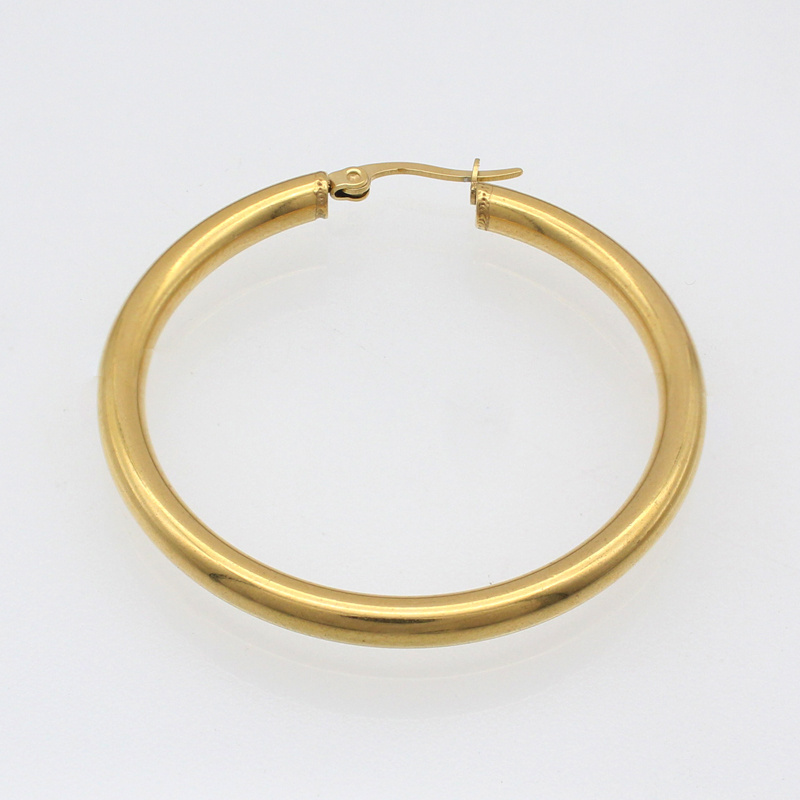 Women Jewelry Minimalist Big Hoop Hypoallergenic Earrings Stainless Steel 14k Hollow Gold plated Hoop Earrings