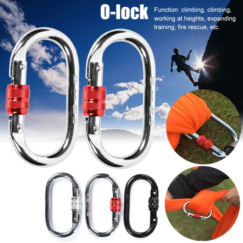 Bilink custom Durable safety 25kn O-shaped Carabiner With Screw Lock yoga hammock round carabiners connecting ring