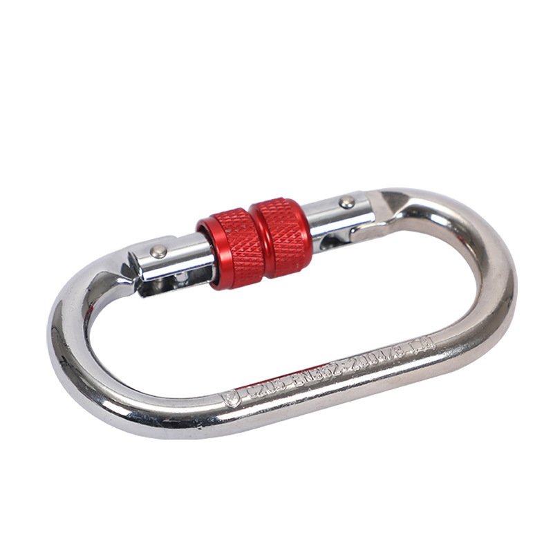 Bilink custom Durable safety 25kn O-shaped Carabiner With Screw Lock yoga hammock round carabiners connecting ring