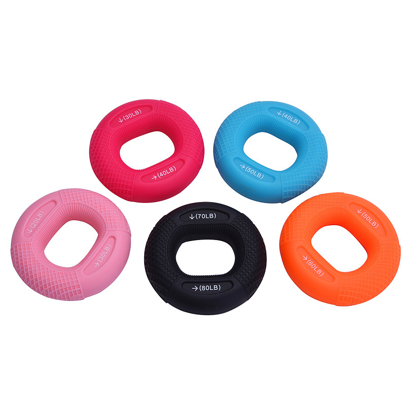 Bilink 20-80lb Finger Training Exercise Rubber Donut Portable  Gripping Strength Silicone Hand Grip Strengthener Ring