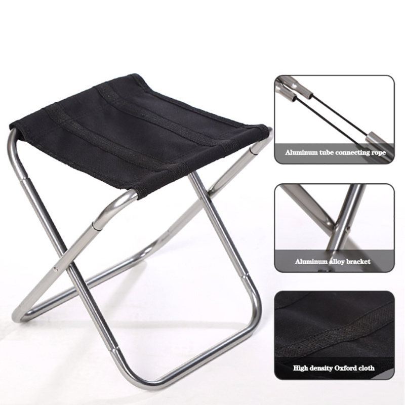 Bilink Outdoor Beach Traveling Fishing Portable Mini Aluminum Tube Picnic Stool Camping Folding Chair With Carry bag