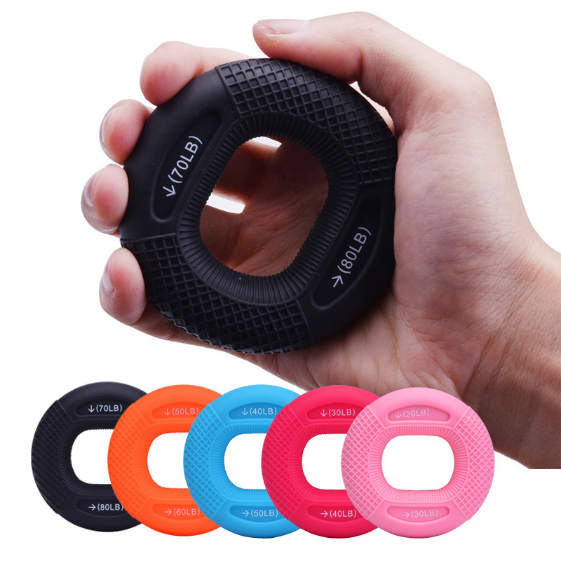 Bilink 20-80lb Finger Training Exercise Rubber Donut Portable  Gripping Strength Silicone Hand Grip Strengthener Ring