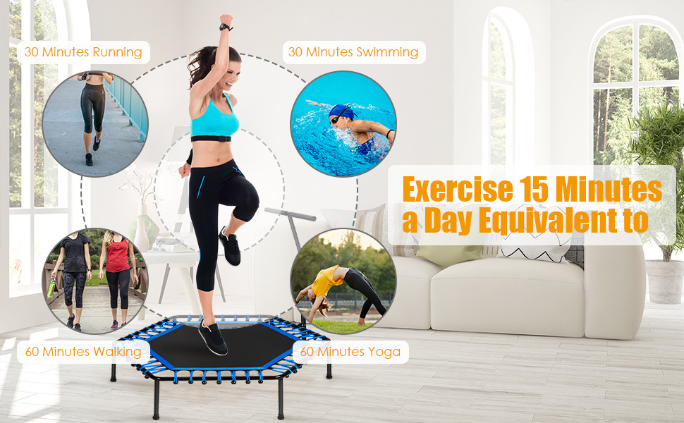 Bilink 48'' bungee trampoline games professional gymnastic  foldable jumping bed trampoline