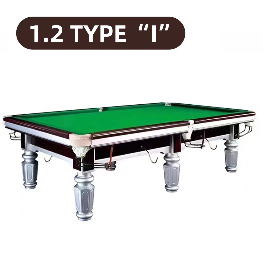 High Quality Solid Wood Steel Cushion Slate Bed Silver Leg Chinese Black 8 Ball Pool Billiard Table