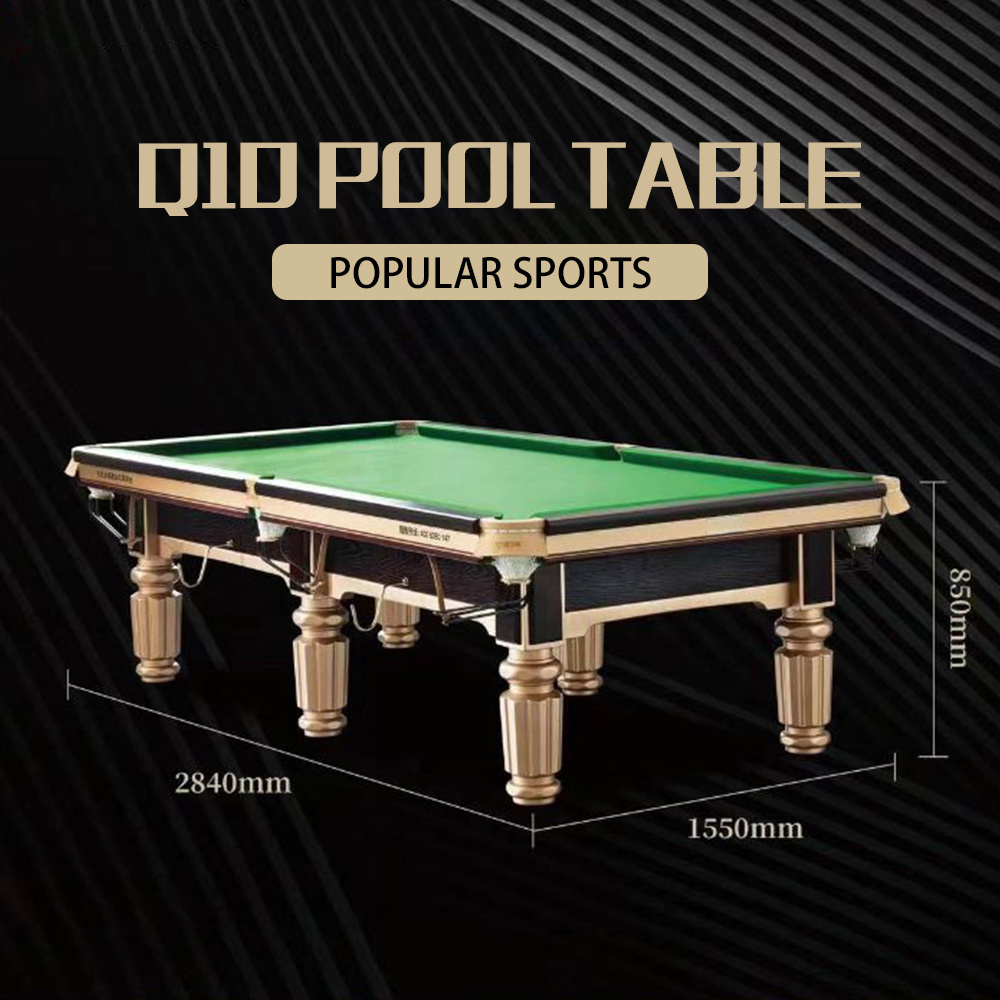 High Quality Solid Wood Steel Cushion Slate Bed Silver Leg Chinese Black 8 Ball Pool Billiard Table