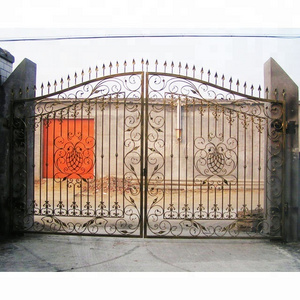 PVC Coated luxury swing wrought iron gate design for garden courtyard backyard