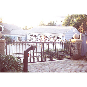 powder coated ornamental iron works wrought iron Iron Double Swing Gate