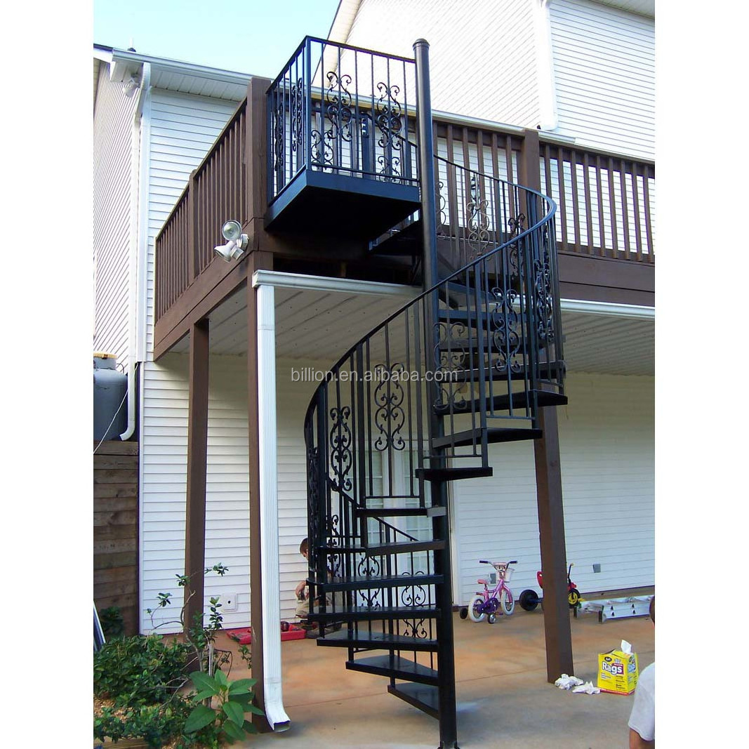 Hign quality wrought iron used spiral staircase