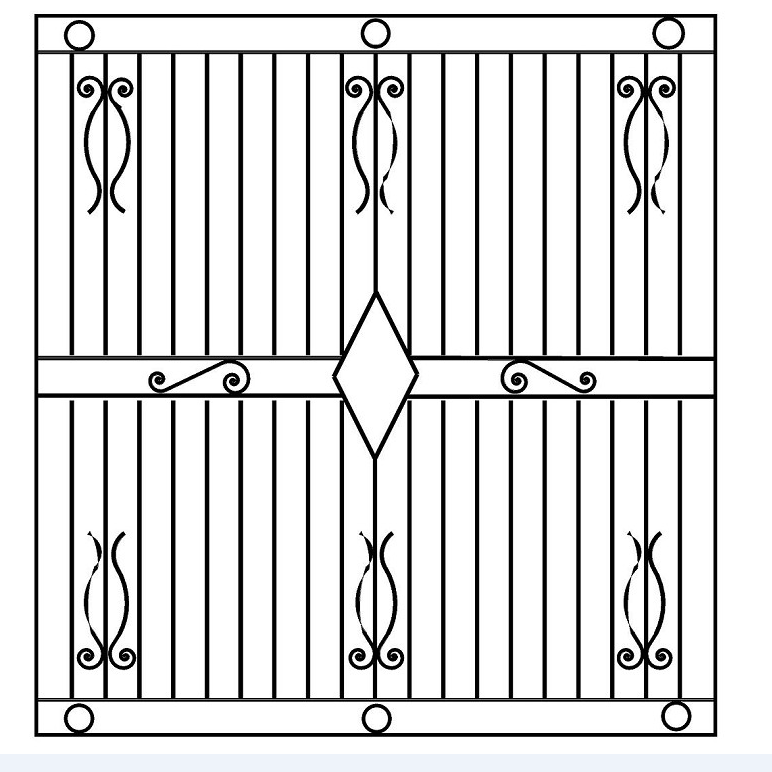 2012new design china manufacture producer wrought iron window grate,window railings guarding windows