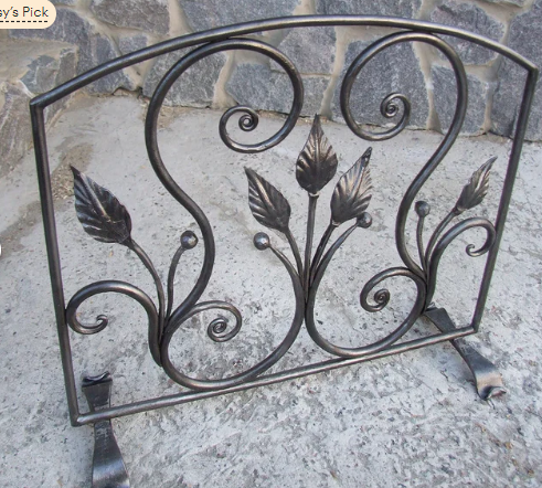 powder coated  ornamental iron artistic wrought iron Artistic hand forged fireplace screen