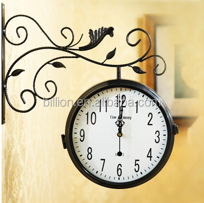 besutiful home decorative metal wall clock with birds