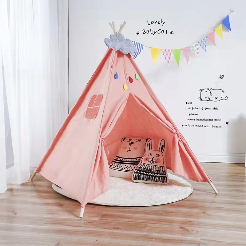 Hot Sale Kids Foldable Canvas Playhouse Children's Indoor and Outdoor Play Teepee Toy Tent for Sale