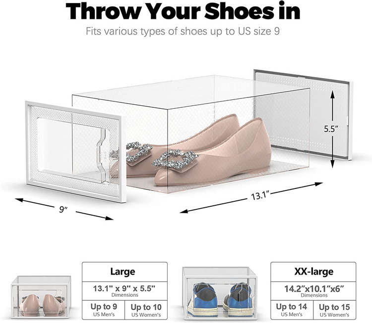 Sneaker storage sneaker storage box plastic sneaker stackable storage